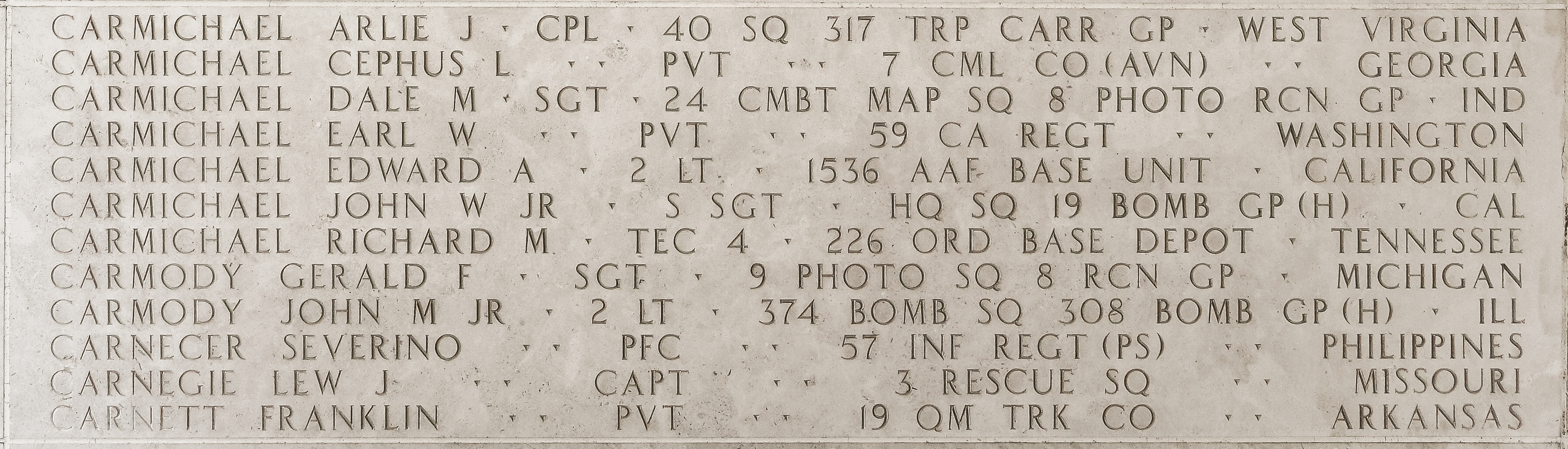 Cephus L. Carmichael, Private